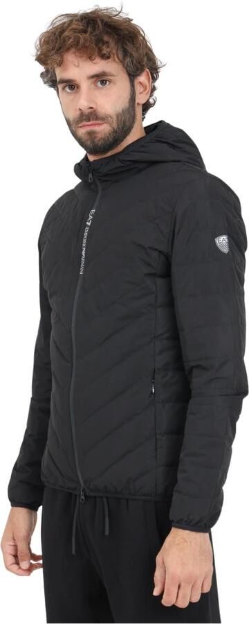 Emporio Armani EA7 Zwarte Opvouwbare Ganzendons Buitenkleding Black Heren - Foto 12