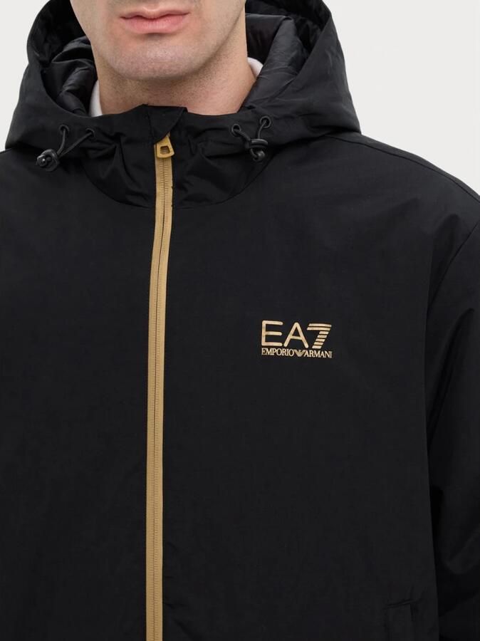Emporio Armani EA7 Zwarte Zip-Up Hoodie Jas Mannen Herfst Winter Black Heren - Foto 4