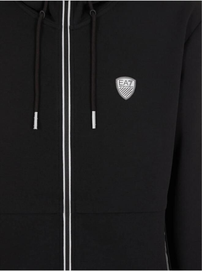 Emporio Armani EA7 Technische Stof Zwarte Sweatshirt Hoodie Black Heren - Foto 2