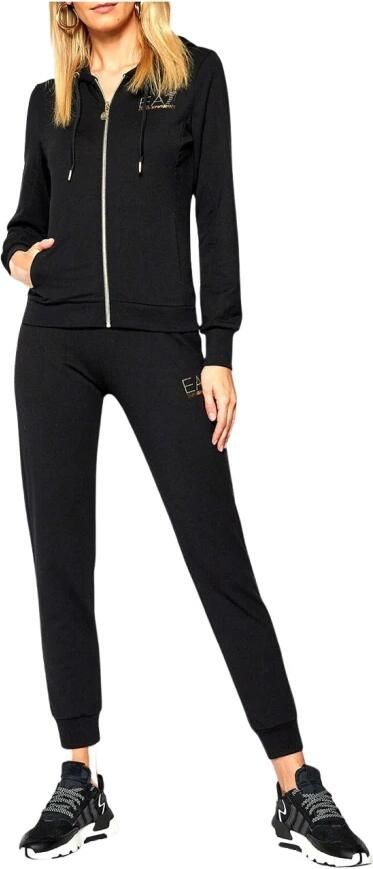 Emporio Armani EA7 Zwarte Jumpsuit met Capuchon en Zakken Black Dames - Foto 4