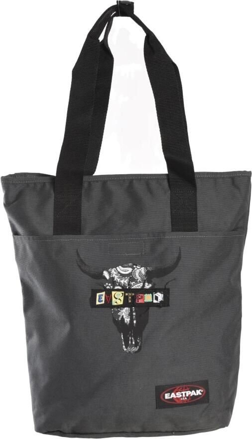 Eastpak Zwarte Shopper Handtas Patched Print Gray Dames