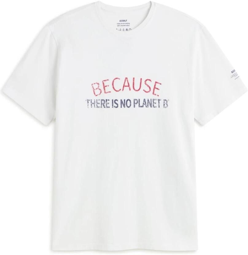 Ecoalf Biologisch katoenen T-shirt met Planet B Claim White Heren - Foto 3
