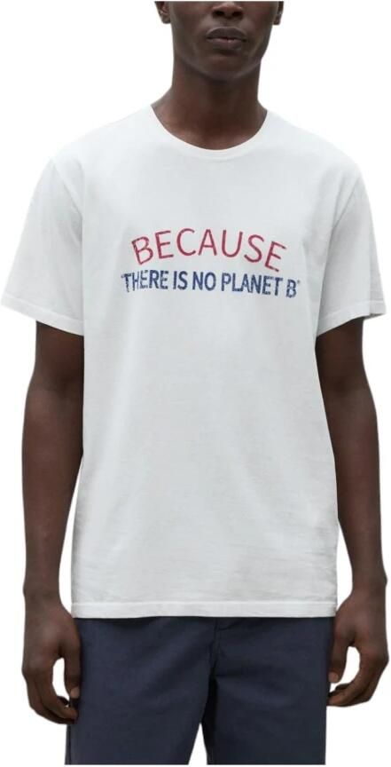 Ecoalf Biologisch katoenen T-shirt met Planet B Claim White Heren
