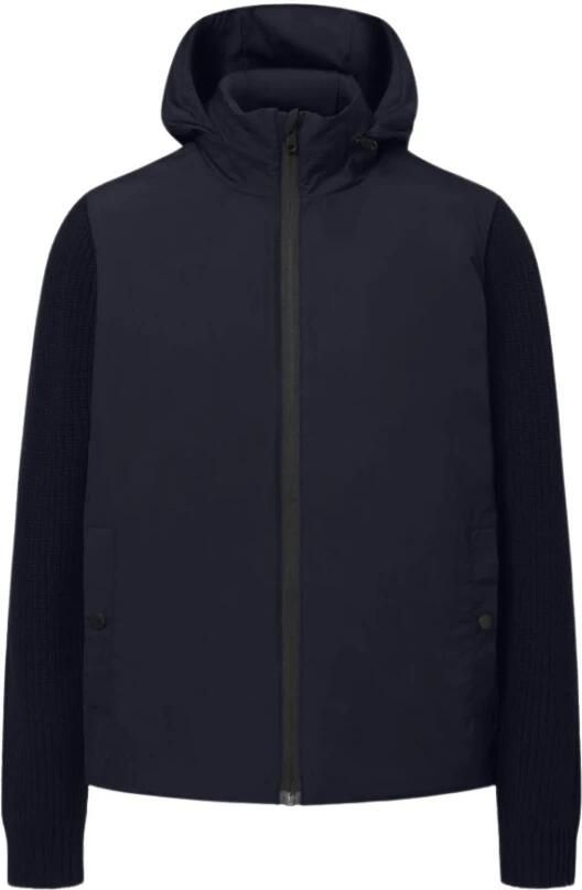 Ecoalf Gerecyclede Hooded Gebreide Jas Blue Heren