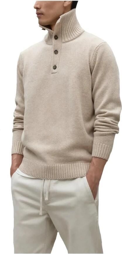 Ecoalf Klassieke Heren Katoenen Trui Beige Heren - Foto 3