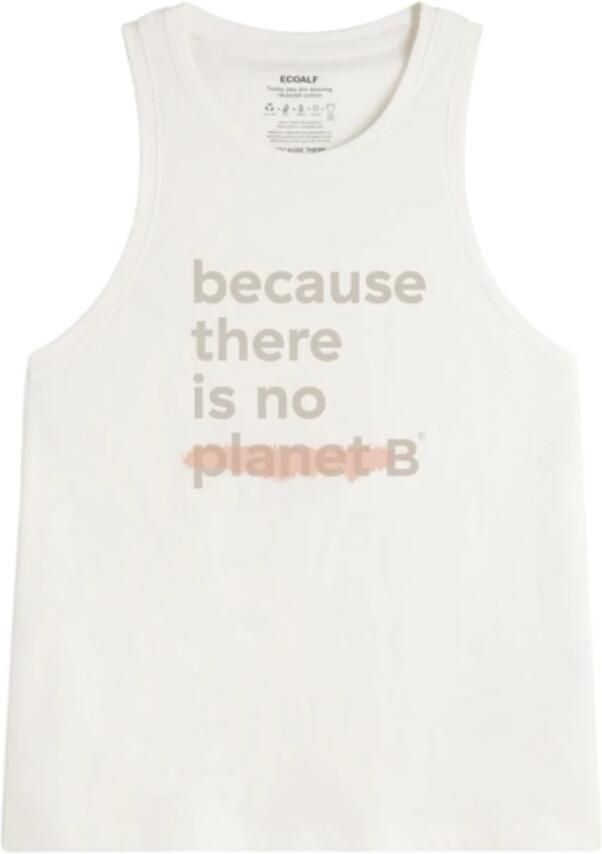 Ecoalf Mouwloos Underlinedalf T-shirt White Dames - Foto 3