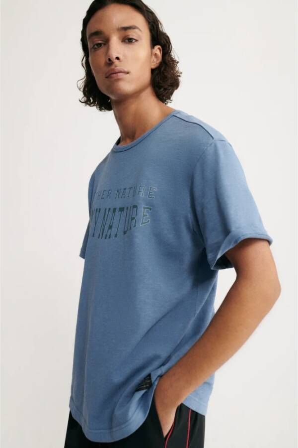 Ecoalf Genderneutraal Santa T-shirt XL Blauw Heren