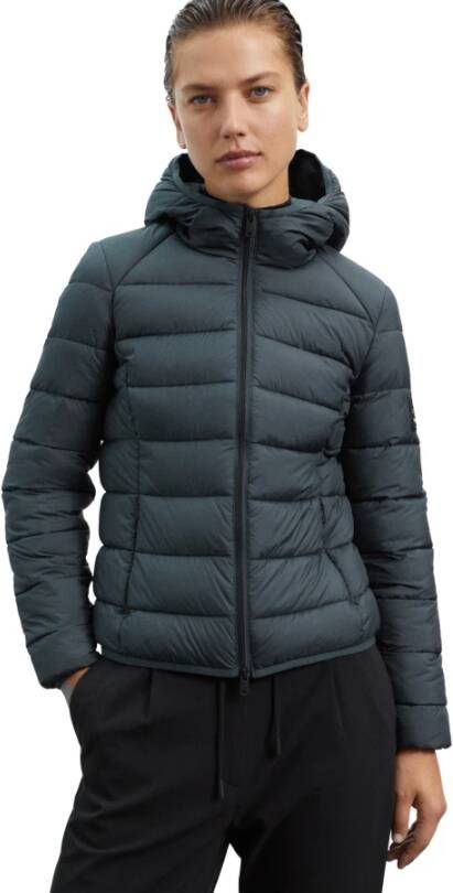 Ecoalf Gewatteerde Jas met Capuchon Blauw Dames