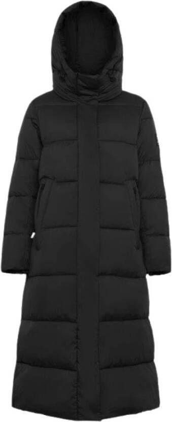 Ecoalf Gewatteerde jas met verstelbare capuchon Black Dames