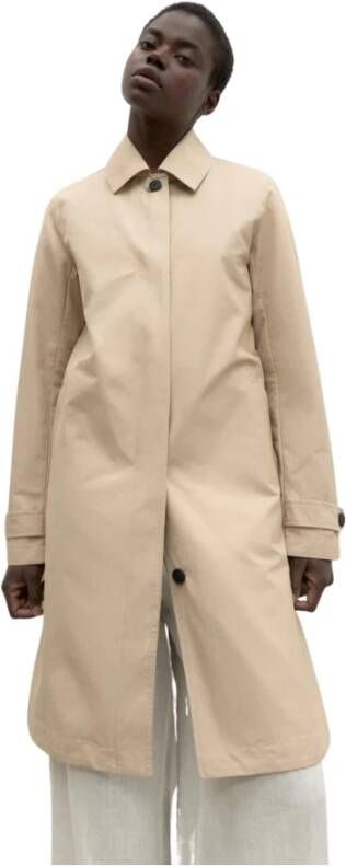 Ecoalf Single-Breasted Coats Beige Dames