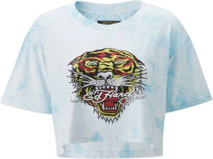 Ed Hardy T-shirt Blauw Dames