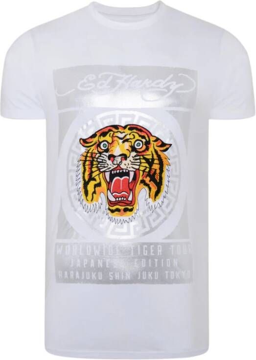 Ed Hardy T-shirt Korte Mouw Tile-roar t-shirt