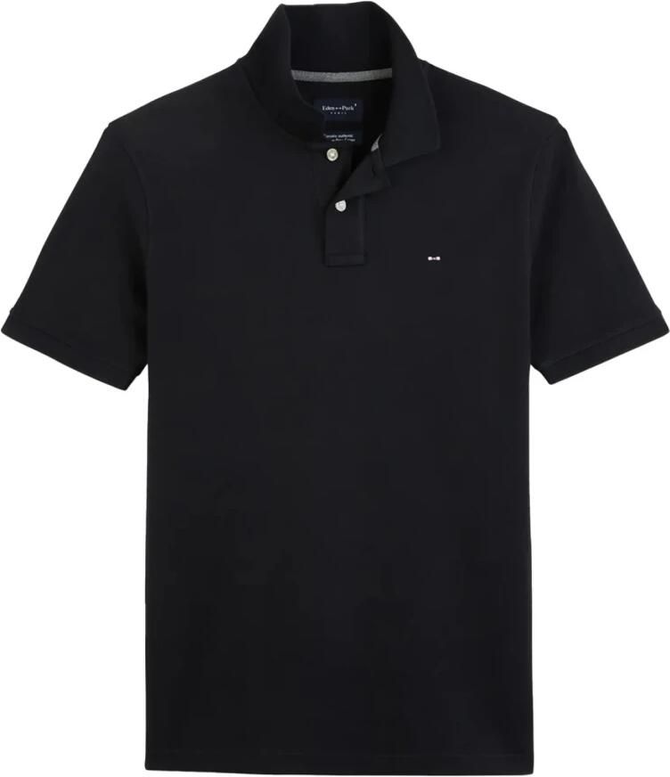 Eden Park Geborduurd logo stretch katoenen polo Black Heren