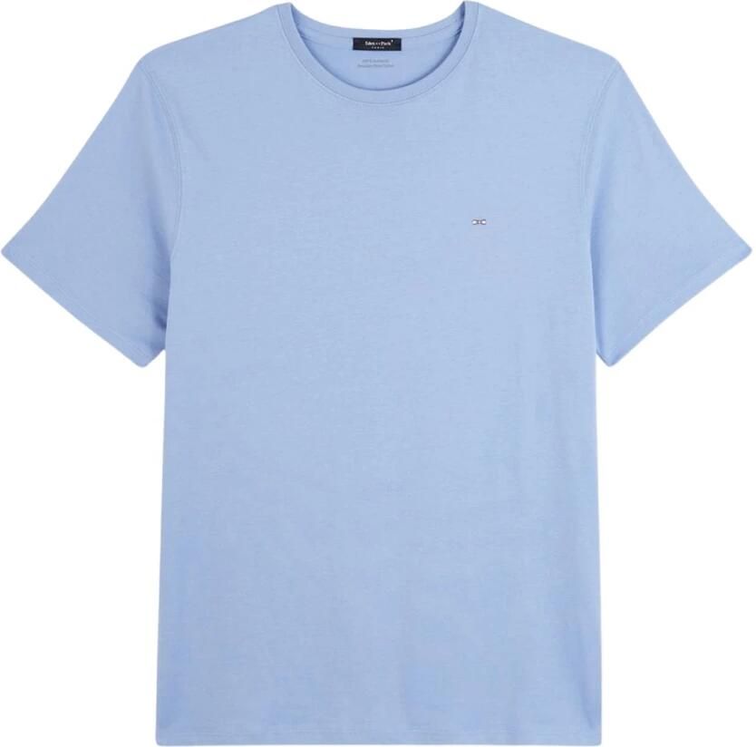 Eden Park Korte Mouw Pima Katoen T-shirt Blue Heren