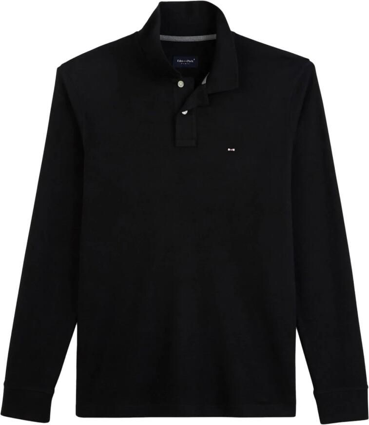 Eden Park Zwarte polo met lange mouwen Black Heren - Foto 3