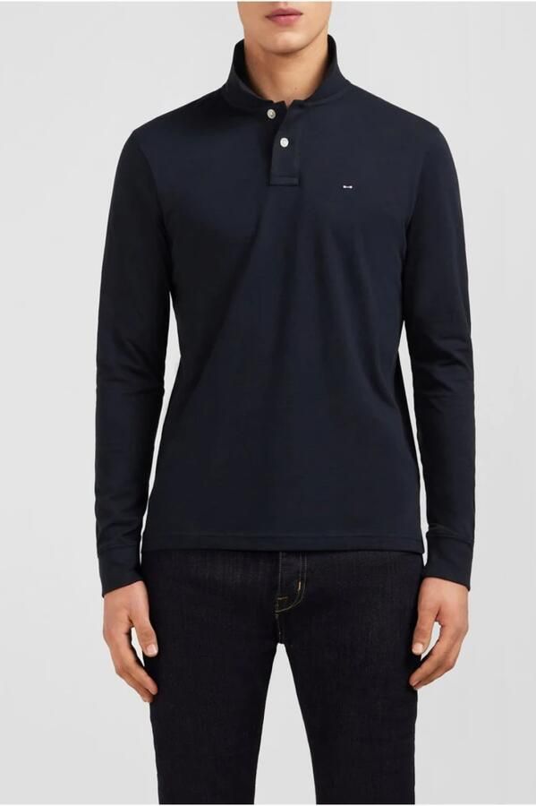 Eden Park Zwarte polo met lange mouwen Black Heren - Foto 2