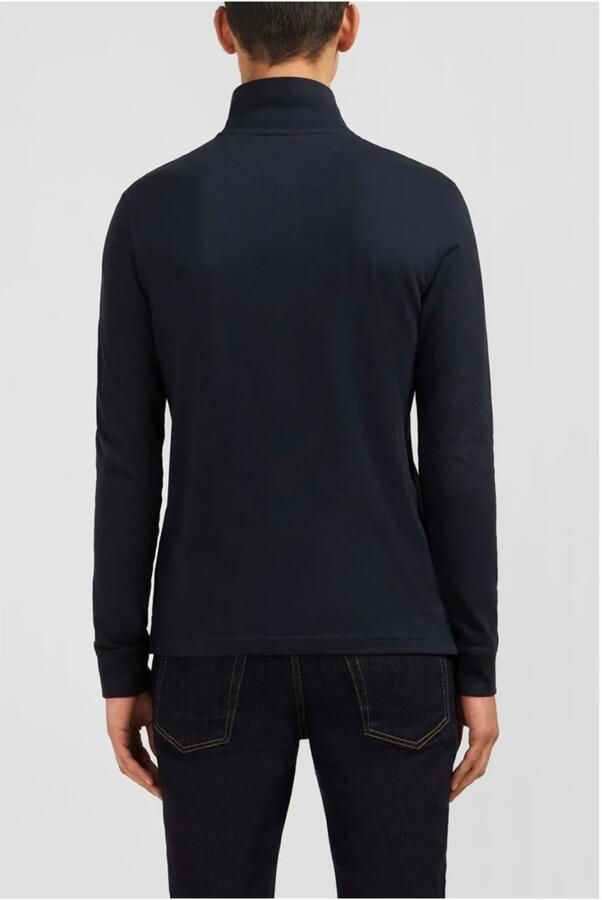 Eden Park Zwarte polo met lange mouwen Black Heren