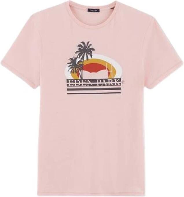 Eden Park Gedrukt Flame T-shirt Roze Heren