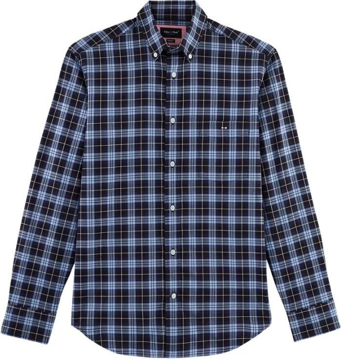 Eden Park Geruit overhemd Blauw Heren