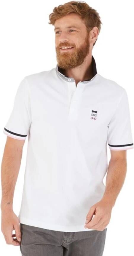 Eden Park Knopen borduurwerk polo White Heren