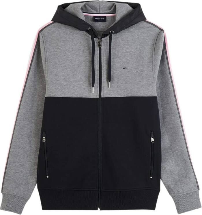 Eden Park Navy met ritsen met Hood Grijs Heren