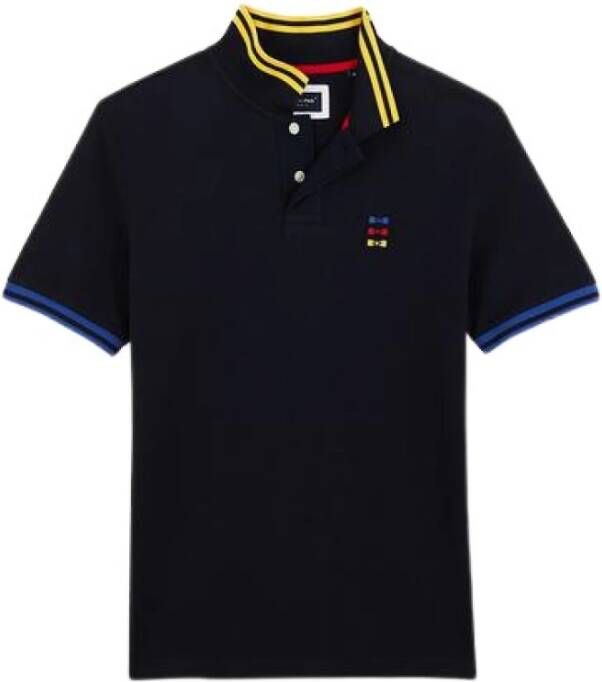 Eden Park Polo met gekleurde vlinderknopen Blauw Heren
