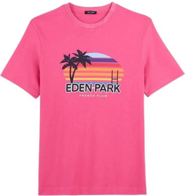 Eden Park T-shirt Franse flair Roze Heren