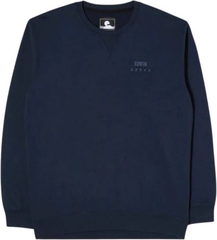 EDWIN Heren Truien & Vesten Base Crew Sweat Heavy Felpa Donkerblauw