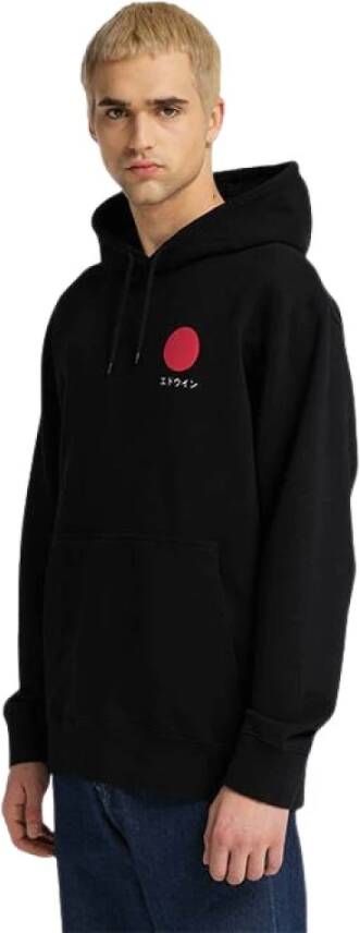 Edwin Zwarte hoodie voor heren Black Heren