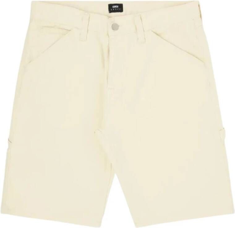 Edwin Carpenter Shorts met Regular Fit White Heren