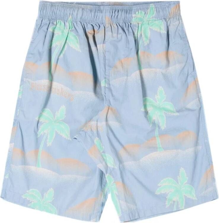 Edwin Chiba Palm Shorts Blauw Heren