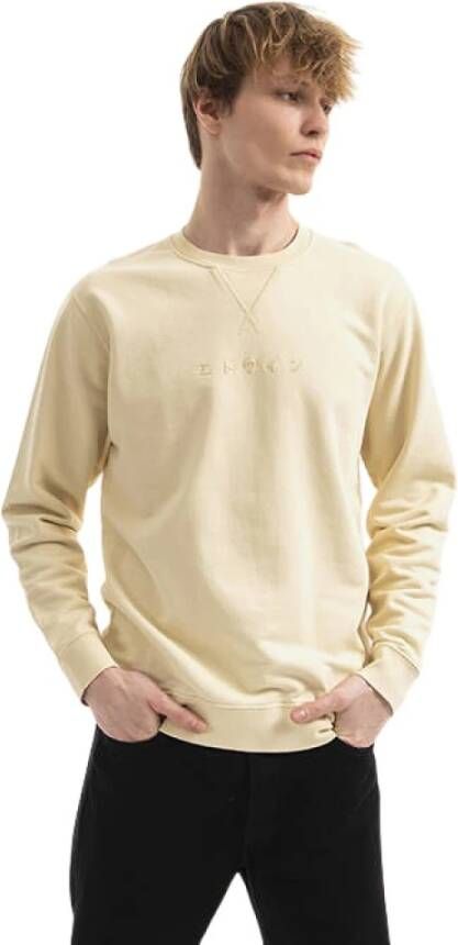 Edwin Mannen Sweatshirt Catacan Natural Sweat I030364 0xeng Geel Heren