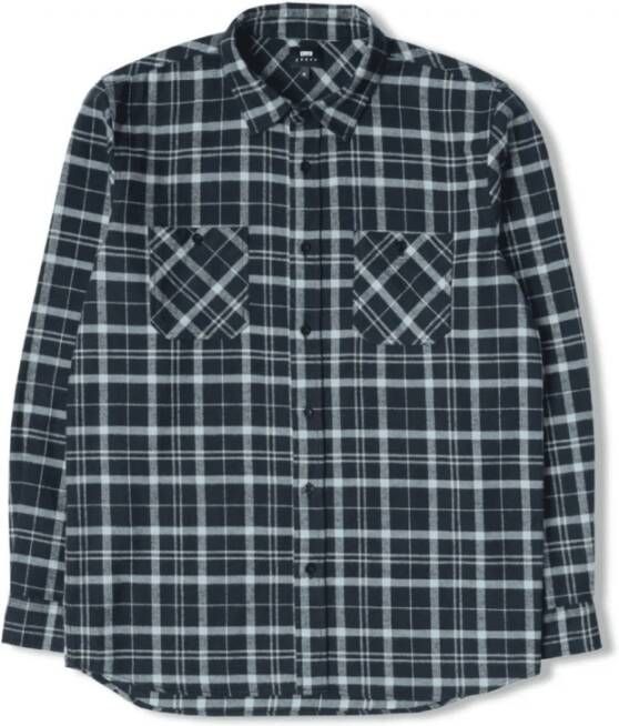 Edwin Roses Labour Shirt LS Navy Heavy Flannel Brushed Blauw Heren