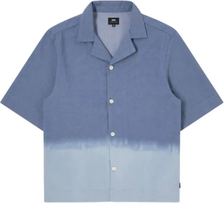 Edwin Short Sleeve Shirts Blauw Heren