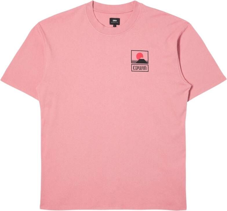 Edwin Sunset Fuji T-shirt Roze Heren