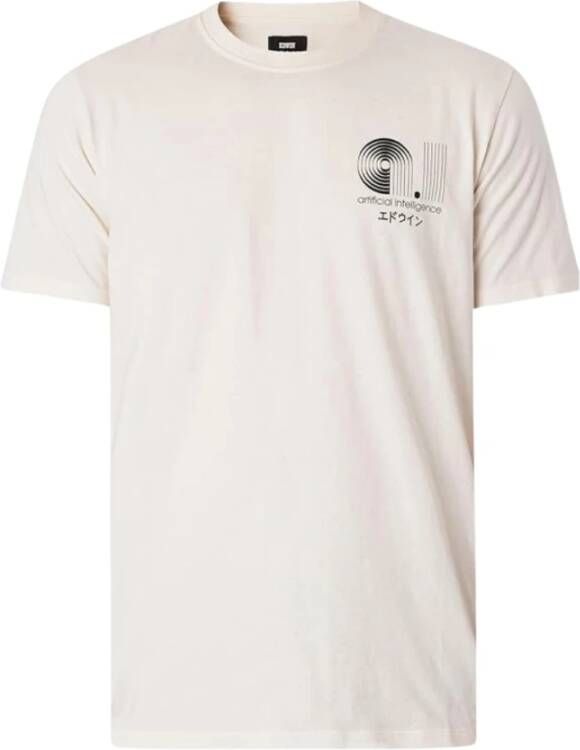 Edwin Crème Stijl T-shirts en Polos White Heren