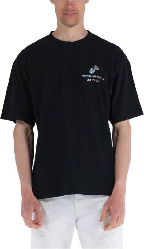 Edwin Oversized Altered Holiday T-Shirt Zwart Heren