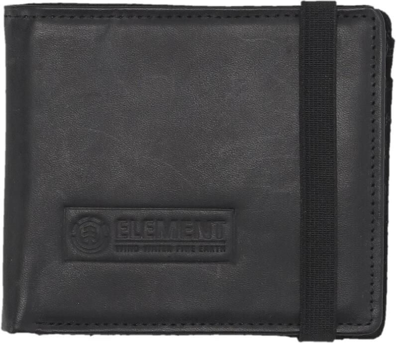 Element Zwarte leren portemonnee met elastische sluiting Black Heren - Foto 3