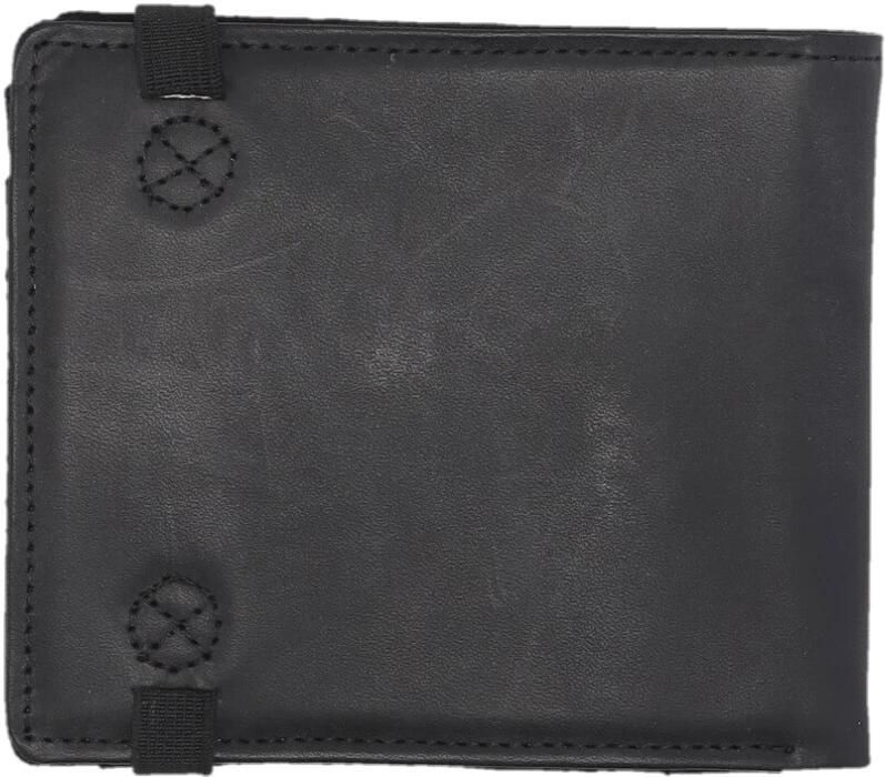 Element Zwarte leren portemonnee met elastische sluiting Black Heren