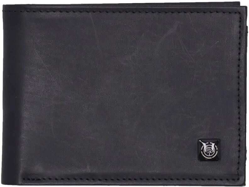 Element Zwarte leren herenportemonnee met meerdere vakken Black Heren - Foto 3