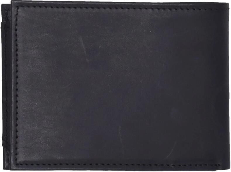 Element Zwarte leren herenportemonnee met meerdere vakken Black Heren