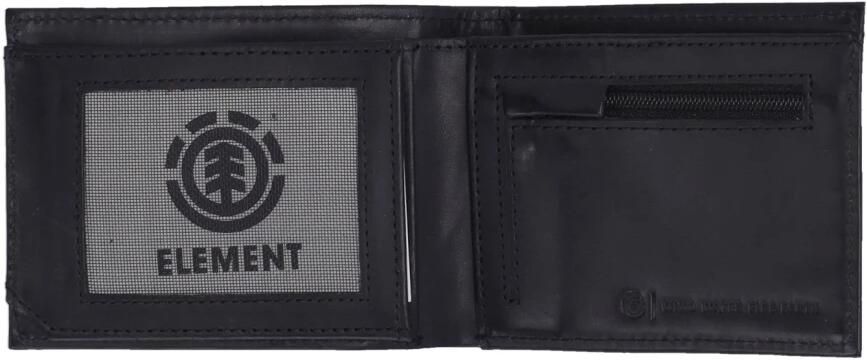 Element Zwarte leren herenportemonnee met meerdere vakken Black Heren - Foto 2