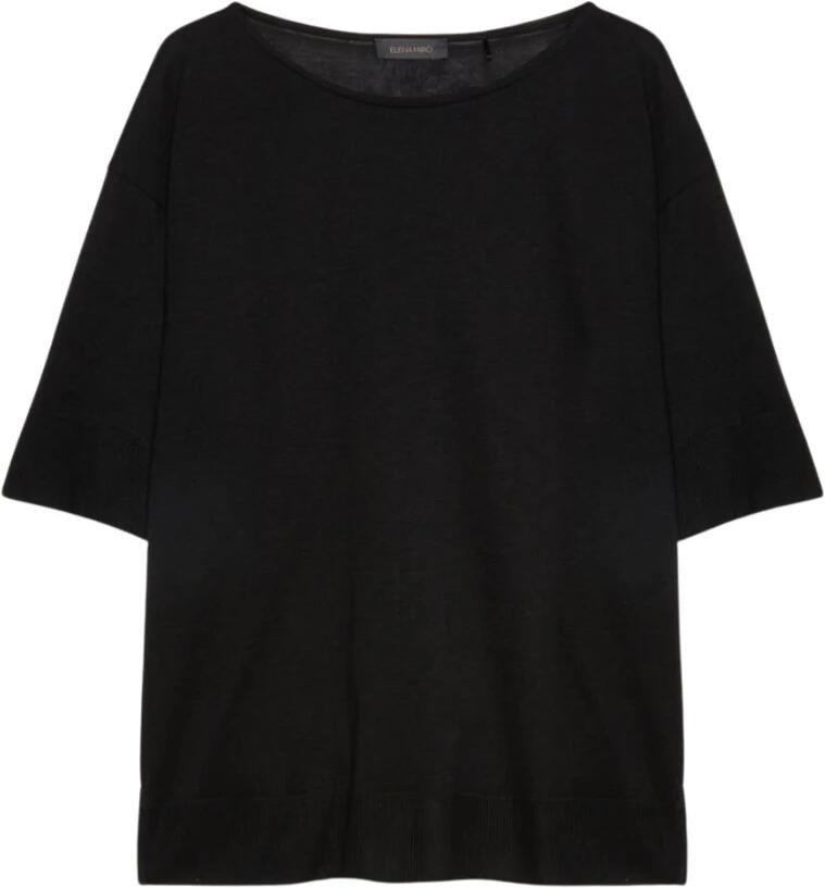 Elena Mirò Stijlvolle T-Shirt voor Vrouwen Black Dames