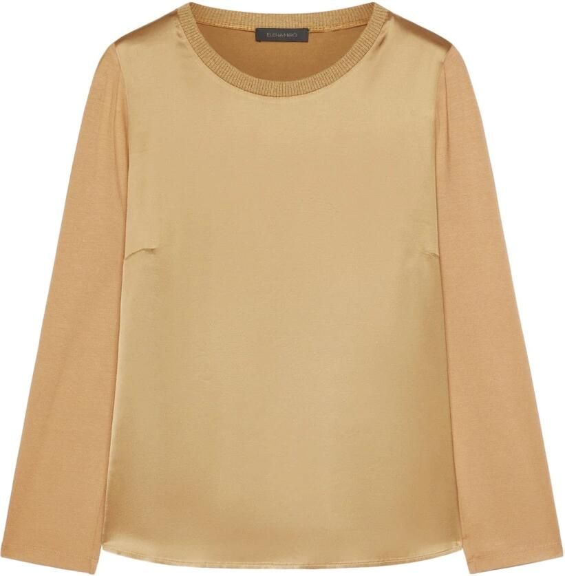 Elena Mirò Viscose T-shirt Brown Dames