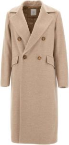 Eleventy Double-Breasted Coats Beige Dames