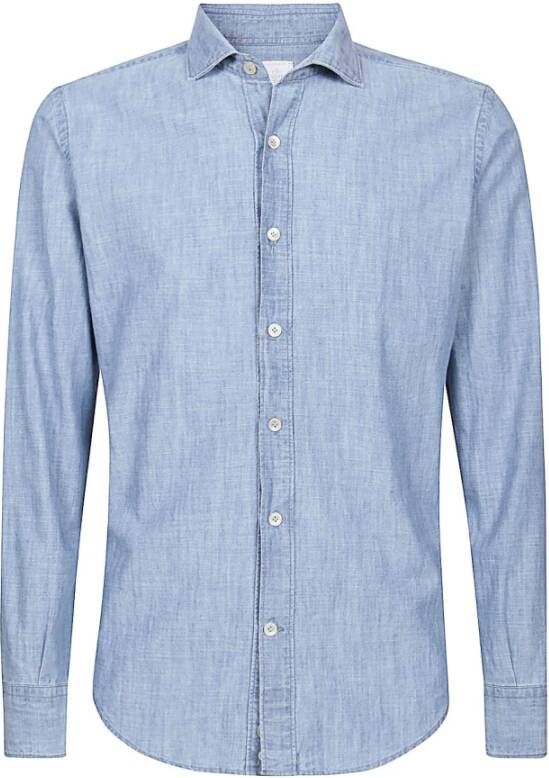 Eleventy Denim Shirts Blauw Heren