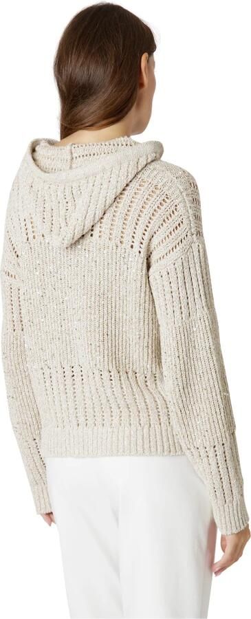 Eleventy Gestreepte Hoodie met volledige rits Beige Dames - Foto 3