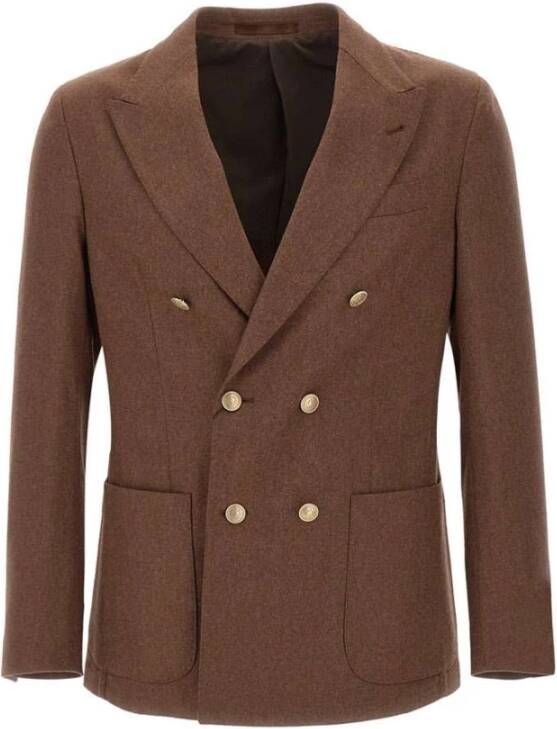 Eleventy Heren wollen en kasjmier blazer Bruin Heren