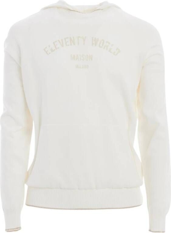 Eleventy Hooded Sweater White Heren