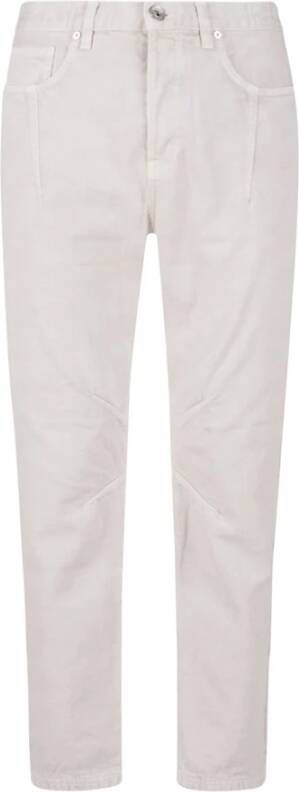 Eleventy Marmer Denim Broek Fw23 White Heren